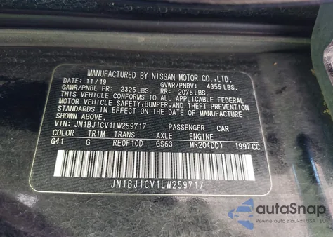 2020 Nissan Rogue Sport S Fwd Xtronic Cvt из США, поврежденный, VIN JN1BJ1CV1LW259717